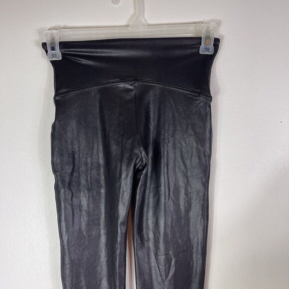 Spanx By Sara Blakely Faux Leather Slim Nylon Leggings Women’s Size L Shapewear - Picture 6 of 12